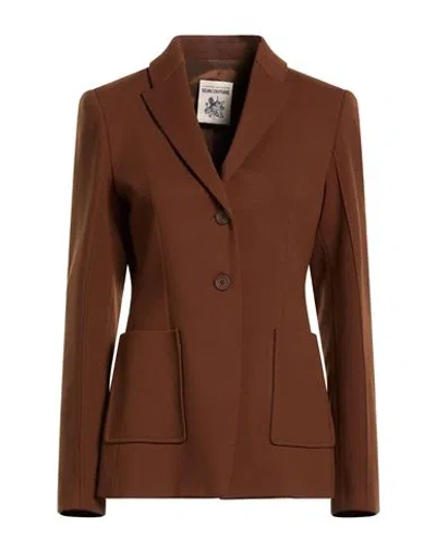 Semicouture Woman Blazer Brown Size 10 Viscose, Polyamide, Elastane