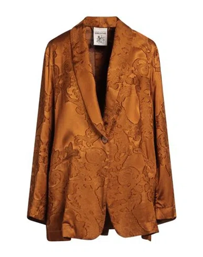 Semicouture Woman Blazer Camel Size 10 Viscose In Beige