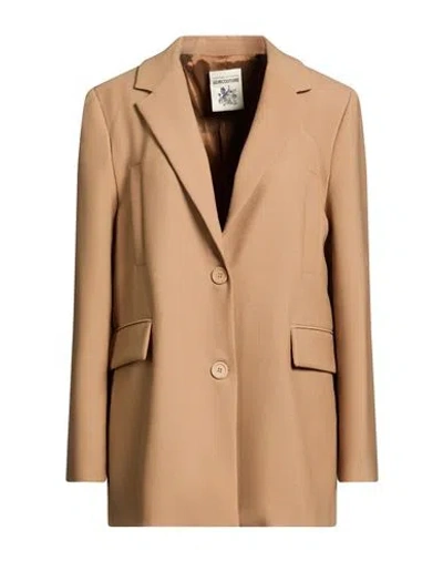 Semicouture Woman Blazer Camel Size 6 Polyester, Virgin Wool, Elastane In Multi