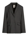 Semicouture Woman Blazer Charcoal Size 6 Viscose, Polyamide, Elastane, Polyester In Multi