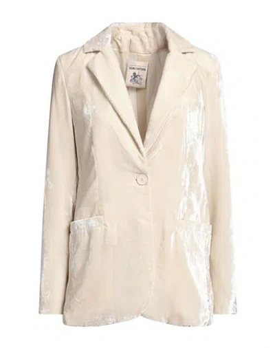 Semicouture Woman Blazer Cream Size 10 Viscose, Polyamide In White