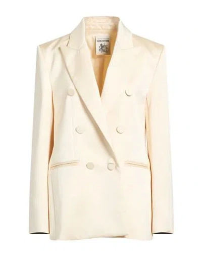 Semicouture Woman Blazer Cream Size 6 Polyester In Neutral