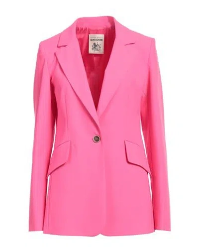 Semicouture Woman Blazer Fuchsia Size 10 Polyester, Viscose, Elastane, Acetate In Pink