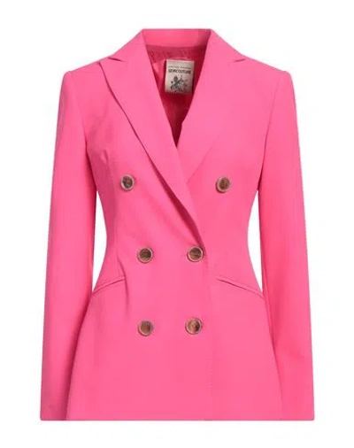 Semicouture Woman Blazer Fuchsia Size 10 Polyester, Viscose, Elastane In Pink