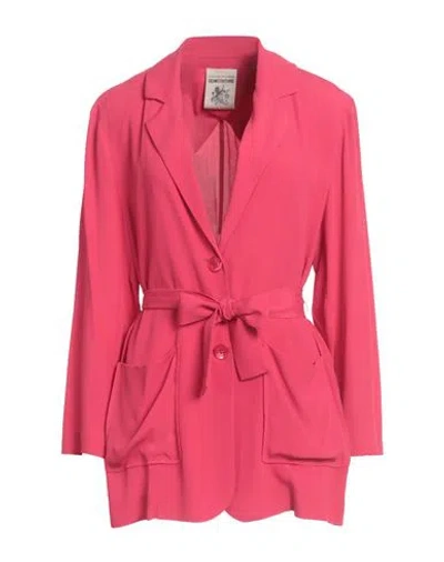 Semicouture Woman Blazer Fuchsia Size 6 Acetate, Silk