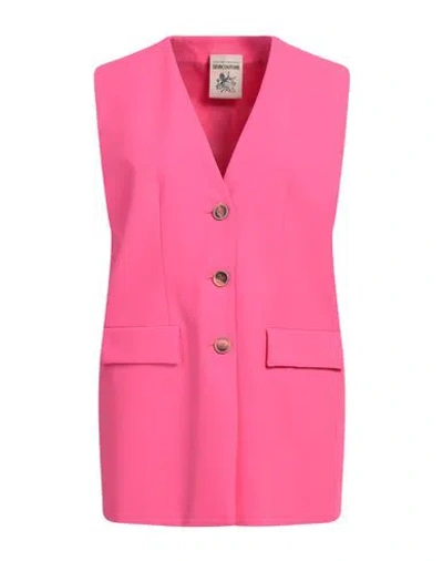 Semicouture Woman Blazer Fuchsia Size 6 Polyester, Viscose, Elastane In Pink