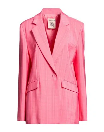 Semicouture Woman Blazer Fuchsia Size 8 Viscose, Polyester In Multi