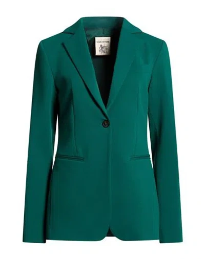 Semicouture Woman Blazer Green Size 6 Viscose, Polyamide, Elastane, Polyester