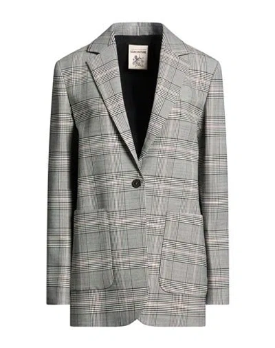 Semicouture Woman Blazer Grey Size 6 Polyester, Viscose, Wool, Elastane In Gray