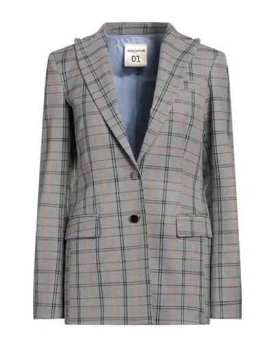 Semicouture Woman Blazer Grey Size 8 Polyester, Viscose, Elastane In Multi