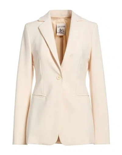 Semicouture Woman Blazer Ivory Size 10 Polyester, Virgin Wool, Elastane In Neutral