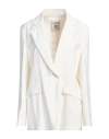 Semicouture Woman Blazer Ivory Size 10 Viscose, Polyester, Acetate In White
