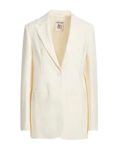 Semicouture Woman Blazer Ivory Size 6 Polyester, Virgin Wool, Elastane In White