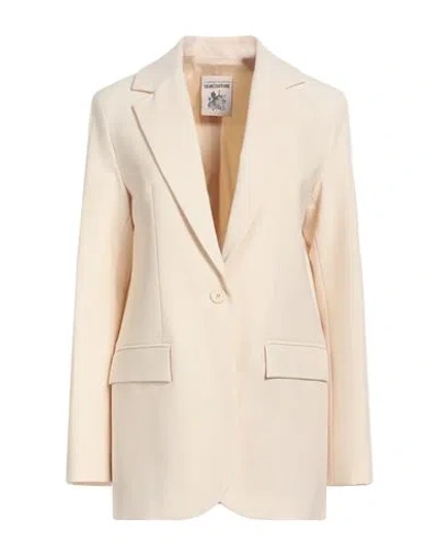 Semicouture Woman Blazer Ivory Size 6 Polyester, Virgin Wool, Elastane In White