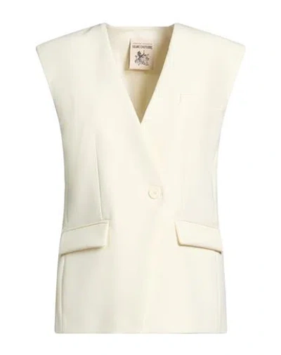 Semicouture Woman Blazer Ivory Size 6 Polyester, Wool, Elastane In Multi