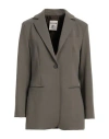 Semicouture Woman Blazer Khaki Size 10 Viscose, Polyamide, Elastane, Polyester