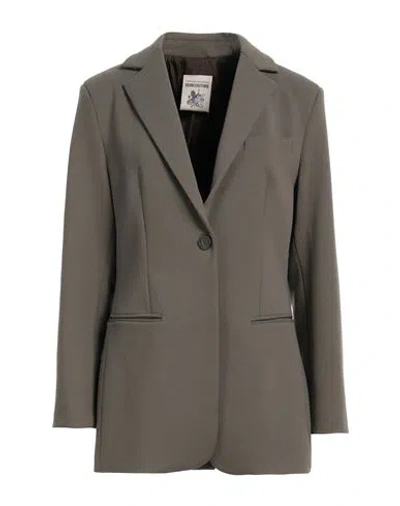 Semicouture Woman Blazer Khaki Size 10 Viscose, Polyamide, Elastane, Polyester In Sand