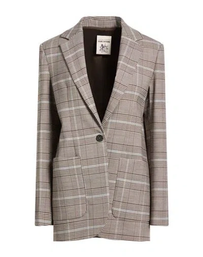 Semicouture Woman Blazer Light Grey Size 10 Polyester, Viscose, Wool, Elastane In Gray