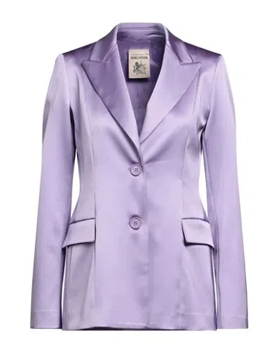 Semicouture Woman Blazer Mauve Size 8 Acetate, Polyamide, Elastane, Polyester In Purple