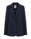 Semicouture Woman Blazer Midnight Blue Size 10 Polyester, Viscose, Elastane, Acetate