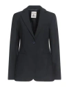 Semicouture Woman Blazer Midnight Blue Size 6 Polyester, Virgin Wool, Elastane