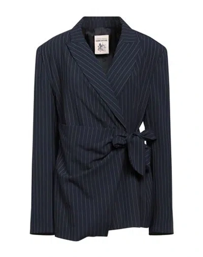Semicouture Woman Blazer Midnight Blue Size 6 Polyester, Virgin Wool, Elastane