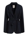 Semicouture Woman Blazer Midnight Blue Size 6 Polyester, Virgin Wool, Elastane