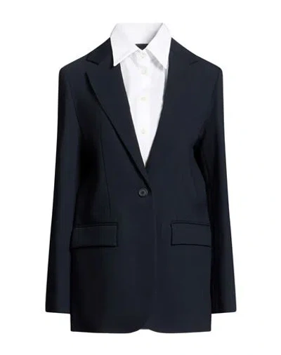 Semicouture Woman Blazer Midnight Blue Size 6 Viscose, Virgin Wool In Multi