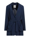 Semicouture Woman Blazer Midnight Blue Size 10 Acetate, Silk