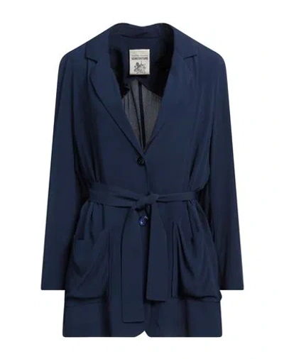 Semicouture Woman Blazer Midnight Blue Size 10 Acetate, Silk