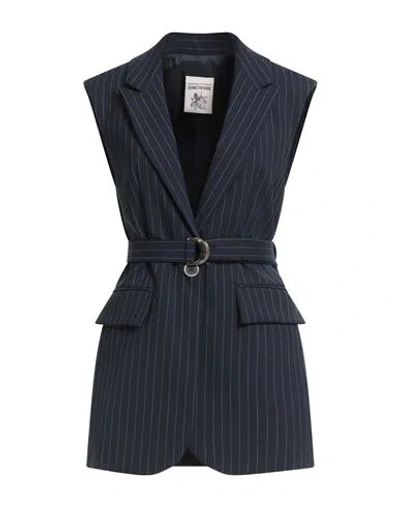 Semicouture Woman Blazer Navy Size 8 Polyester In Blue