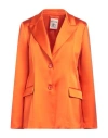 Semicouture Woman Blazer Orange Size 10 Acetate, Polyamide, Elastane, Polyester