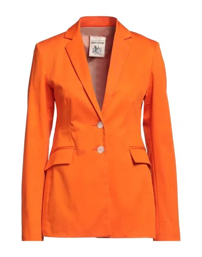 Semicouture Suit Jackets In Orange