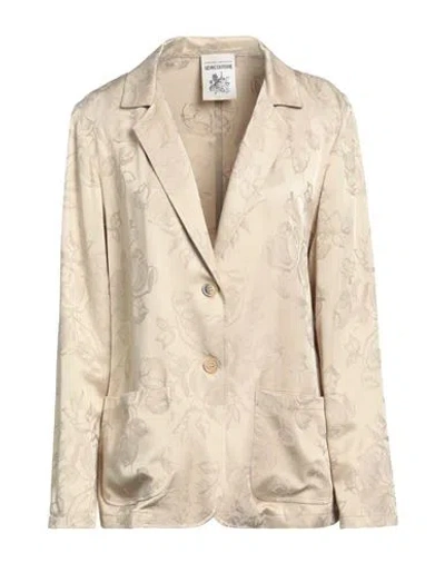 Semicouture Woman Blazer Sand Size 10 Viscose, Acetate In Beige