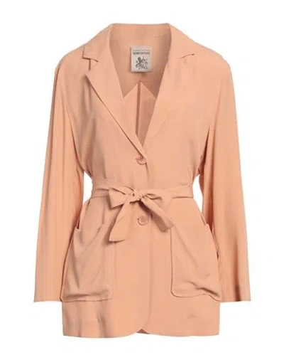 Semicouture Woman Blazer Sand Size 6 Acetate, Silk