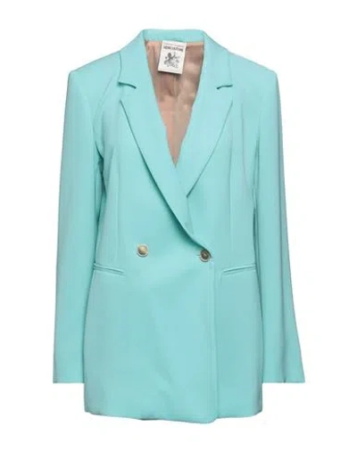 Semicouture Woman Blazer Sky Blue Size 4 Triacetate, Polyester
