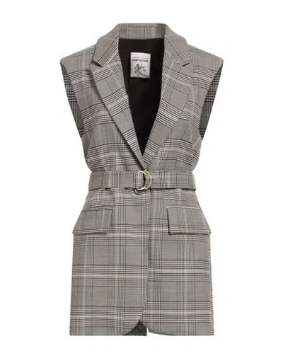 Semicouture Woman Blazer Taupe Size 6 Polyester, Viscose, Wool, Elastane In Gray