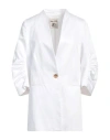 Semicouture Woman Blazer White Size 4 Cotton, Linen, Polyester In White