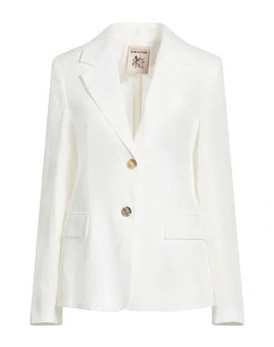 Semicouture Woman Blazer White Size 4 Linen