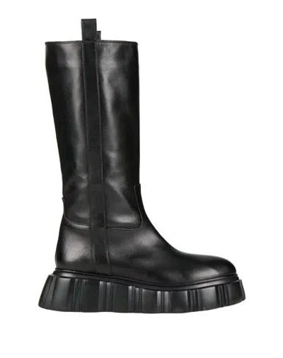 Semicouture Woman Boot Black Size 8 Leather