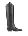 Semicouture Woman Boot Black Size 8 Leather In Black