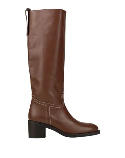 Semicouture Woman Boot Brown Size 8 Leather