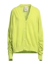 SEMICOUTURE SEMICOUTURE WOMAN CARDIGAN ACID GREEN SIZE M VIRGIN WOOL, CASHMERE