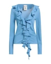 Semicouture Woman Cardigan Azure Size Xs Viscose, Polyamide