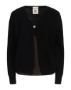 Semicouture Woman Cardigan Black Size L Wool, Polyamide, Acetate, Viscose, Silk In Black