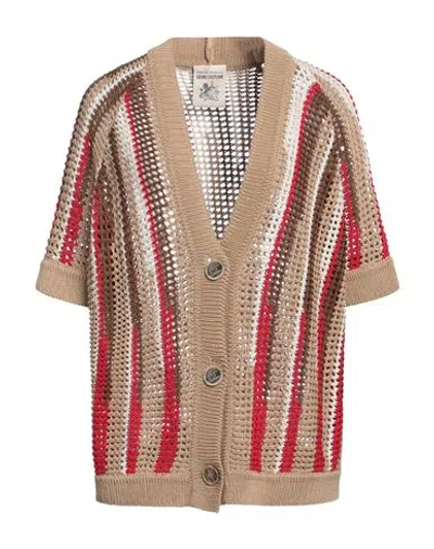 Semicouture Woman Cardigan Khaki Size M Cotton In Beige