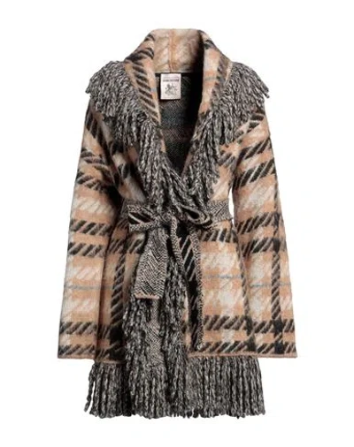 Semicouture Woman Cardigan Khaki Size L Acrylic, Polyester, Wool, Polyamide, Mohair Wool In Beige