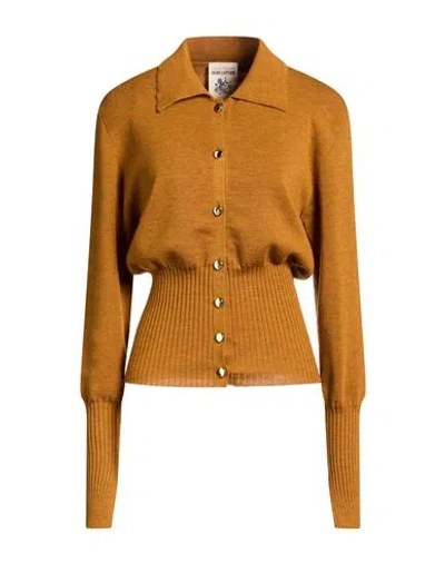 Semicouture Woman Cardigan Mustard Size M Virgin Wool In Yellow