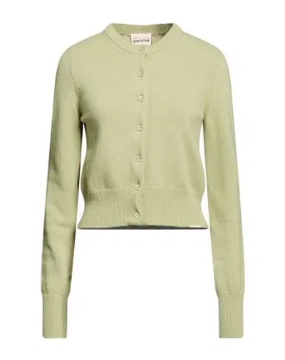 Semicouture Woman Cardigan Sage Green Size M Wool, Polyamide