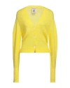 Semicouture Woman Cardigan Yellow Size M Acrylic, Polyamide, Mohair Wool In Yellow
